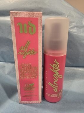 Urban Decay All Nighter Setting Spray — Hot Pink & Lime Logo